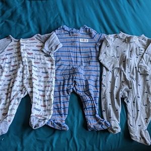 Bundle of three footie pajamas